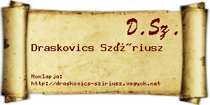 Draskovics Szíriusz névjegykártya